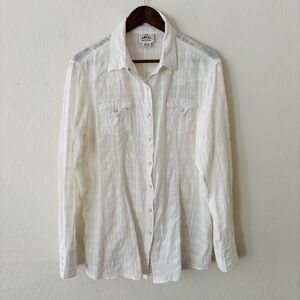 Ariat Women’s White Western Snap‎ Button Shirt Lace Back – Size XXL Western